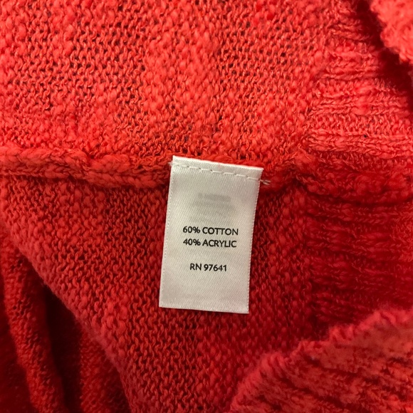 J. Jill Cotton Blend Button Front V-neck Cardigan Sweater Sangria Red Sz XL NWT - Picture 12 of 13